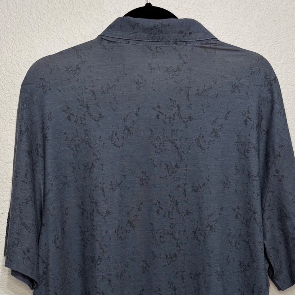 TravisMathew Mens XXL Short Sleeve Button Up Shirt Blue Grey Park MGM LogoFloral - Picture 7 of 7